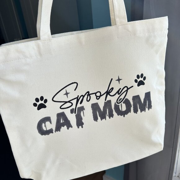 Spooky Cat Mom Zippered Tote - Picture 3 of 3